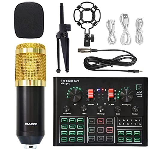 DCDCD Podcast Equipment Bundle Sound Card Live Broadcast Dedizierte vollständige Set von V8 Live Broadcast Set BM800 Mikrofon(12) von DCDCD