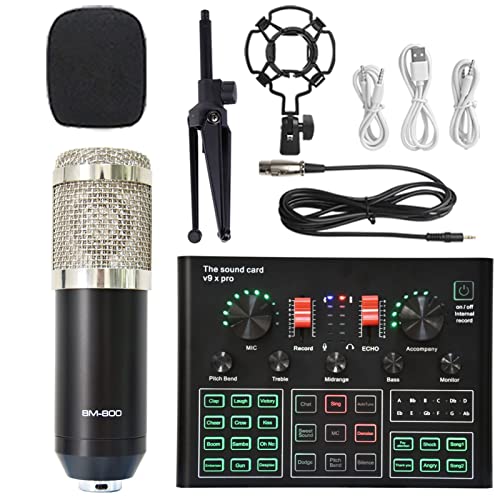 DCDCD Podcast Equipment Bundle Sound Card Live Broadcast Dedizierte vollständige Set von V8 Live Broadcast Set BM800 Mikrofon(14) von DCDCD