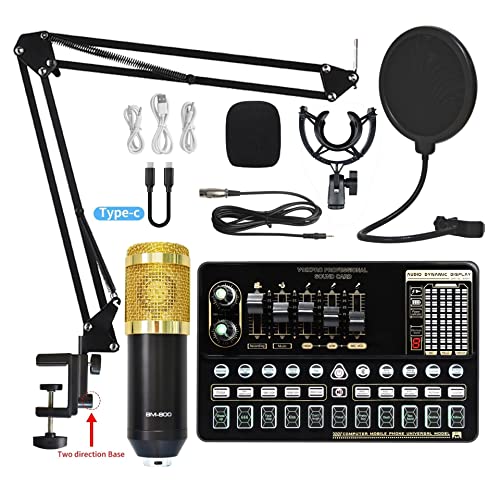 DCDCD Podcast -Geräte Bundle Live Sound Card V10 Soundkarte Set Mikrofon -Mobiltelefon -Soundkarte Live -Set von Soundkartenausrüstung Live(1 UK) von DCDCD