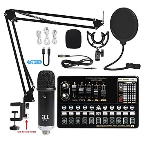 DCDCD Podcast -Geräte Bundle Live Sound Card V10 Soundkarte Set Mikrofon -Mobiltelefon -Soundkarte Live -Set von Soundkartenausrüstung Live(10) von DCDCD
