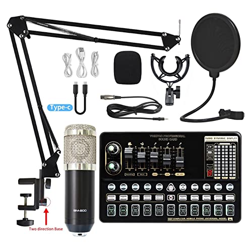 DCDCD Podcast -Geräte Bundle Live Sound Card V10 Soundkarte Set Mikrofon -Mobiltelefon -Soundkarte Live -Set von Soundkartenausrüstung Live(2) von DCDCD