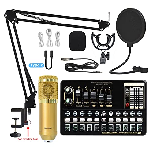 DCDCD Podcast -Geräte Bundle Live Sound Card V10 Soundkarte Set Mikrofon -Mobiltelefon -Soundkarte Live -Set von Soundkartenausrüstung Live(5) von DCDCD