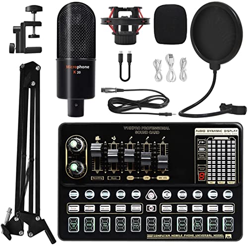 DCDCD Podcast -Geräte Bundle Live Sound Card V10 Soundkarte Set Mikrofon -Mobiltelefon -Soundkarte Live -Set von Soundkartenausrüstung Live(6) von DCDCD
