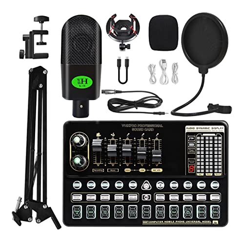 DCDCD Podcast -Geräte Bundle Live Sound Card V10 Soundkarte Set Mikrofon -Mobiltelefon -Soundkarte Live -Set von Soundkartenausrüstung Live(7) von DCDCD