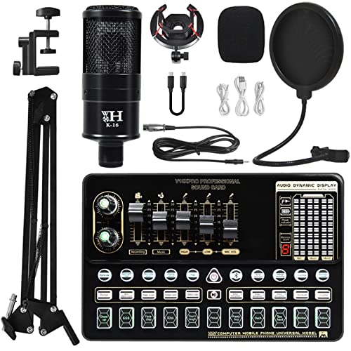 DCDCD Podcast -Geräte Bundle Live Sound Card V10 Soundkarte Set Mikrofon -Mobiltelefon -Soundkarte Live -Set von Soundkartenausrüstung Live(8) von DCDCD