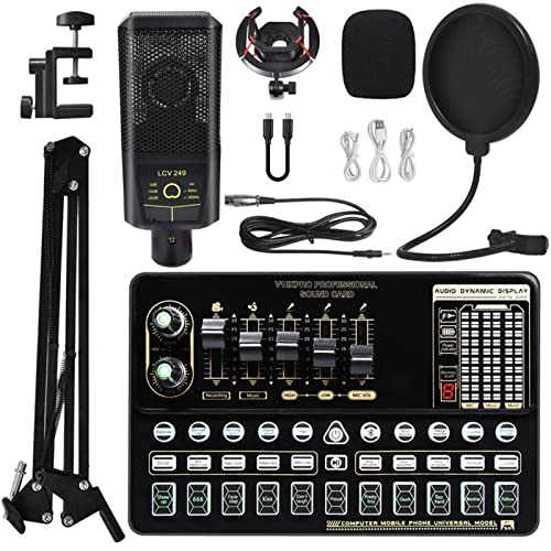 DCDCD Podcast -Geräte Bundle Live Sound Card V10 Soundkarte Set Mikrofon -Mobiltelefon -Soundkarte Live -Set von Soundkartenausrüstung Live(9) von DCDCD