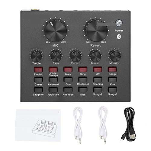 DCDCD Soundkarte DJ Studio Audio Interface Mischkonsole Aufnahme Kopfhörer -Mikrofonverstärker -Soundmixer Phantom Leistung(V8 Sound Card) von DCDCD