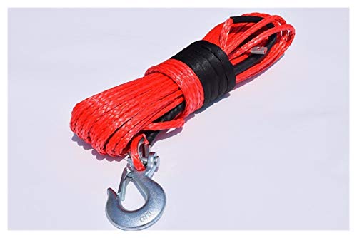 Rot 10mm * 30m Ersatz synthetisches Seil for Winde, Windekabelhaken, 12 Zopf-Abschleppseil, Ersatzwindekabel von DCDCD