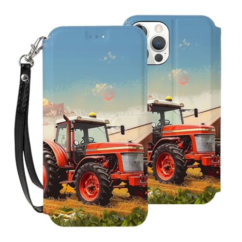 DCEHGEW Company Schutzhülle für iPhone 12 Pro Max (6,7 Zoll), PU-Leder, Klapphülle, stoßfest, Brieftaschenformat, mit 3 Kartenfächern und Handschlaufe, Weiß von DCEHGEW
