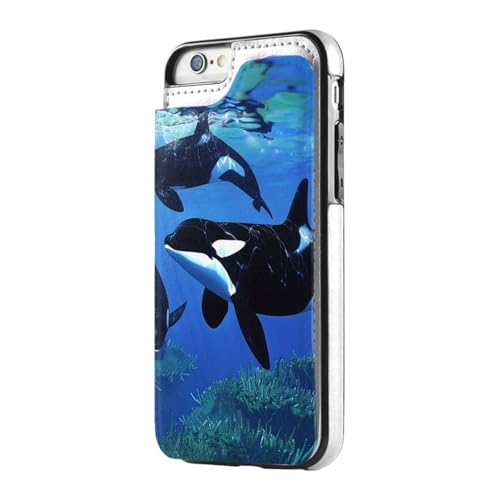 DCEHGEW Killer Whales Swim Along bedruckte Handyhülle für iPhone 7/8, Klapphülle, Leder, stoßfest, Brieftasche, Handyhülle, Schwarz DCEHGEW Killer Whales Swim Along bedruckte Handyhülle für iPhone 7/8, Klapphülle, Leder, stoßfest, Brieftasche, Handyhülle, Schwarz von DCEHGEW
