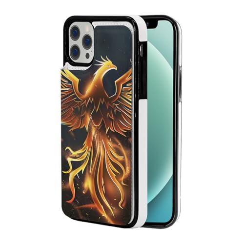 DCEHGEW Phoenix Schutzhülle für iPhone 12 Mini, 13,7 cm (5,4 Zoll), Klappetui, Leder, stoßfest, Brieftaschen-Handyhülle, Schutz mit 2 Kartenfächern, Weiß von DCEHGEW