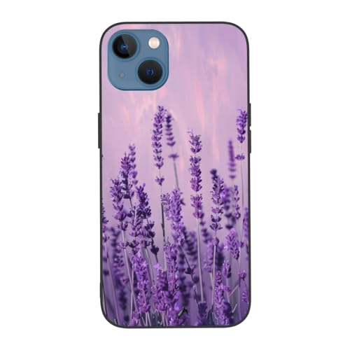 DCEHGEW Romantische Lavendel bedruckte Handyhülle für iPhone 13 15,5 cm (6,1 Zoll) – Niedliche, stoßfeste Handyhülle für iPhone 13, Anti-Fingerabdruck, kein Vergilben von DCEHGEW