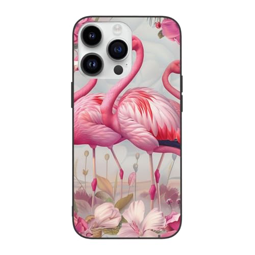DCEHGEW Schöne Flamingos bedruckte Handyhülle für iPhone 14 Pro 15,5 cm (6,1 Zoll) – niedliche, stoßfeste Handyhülle für iPhone 14 Pro, Anti-Fingerabdruck, vergilbt nicht von DCEHGEW