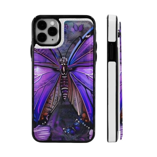 DCEHGEW Schutzhülle für iPhone 11 Pro, Motiv: Schmetterling 1, 14,7 cm (5,8 Zoll), Klappetui, Leder, stoßfest, Brieftaschen-Schutzhülle von DCEHGEW