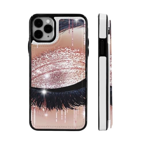 DCEHGEW Schutzhülle für iPhone 11 Pro Max (16,5 cm), Klappetui, Leder, stoßfest, Brieftaschenformat, Roségoldfarben von DCEHGEW