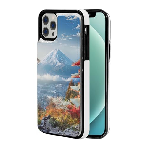 DCEHGEW Schutzhülle für iPhone 12-6,1 Zoll (30,5 - 15,5 cm), Flip-Lederhülle, stoßfest, Brieftaschenformat, mit 2 Kartenfächern, Weiß von DCEHGEW