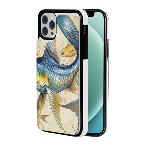 DCEHGEW Schutzhülle für iPhone 12-6,1 Zoll (30,5–15,5 cm), Klappetui, Leder, stoßfest, Brieftaschen-Handyhülle, Schutz mit 2 Kartenfächern, Weiß von DCEHGEW