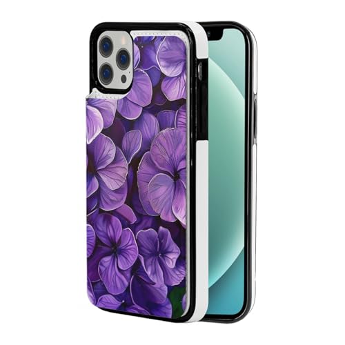 DCEHGEW Schutzhülle für iPhone 12 Mini, 13,7 cm (5,4 Zoll), Klappetui, Leder, stoßfest, Brieftaschenformat, mit 2 Kartenfächern, Violett von DCEHGEW