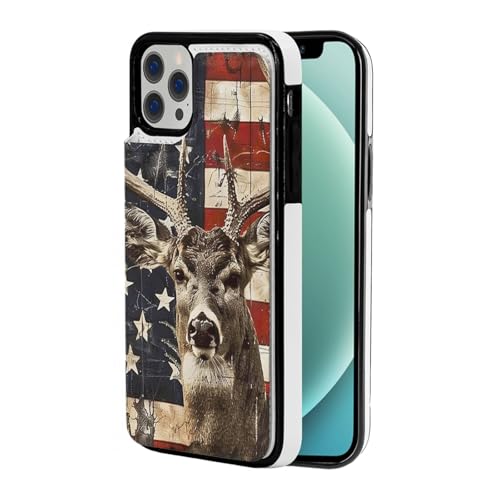 DCEHGEW Schutzhülle für iPhone 12 Mini, 13,7 cm (5,4 Zoll), Klappetui, Leder, stoßfest, Brieftaschenformat, mit 2 Kartenfächern, Weiß von DCEHGEW