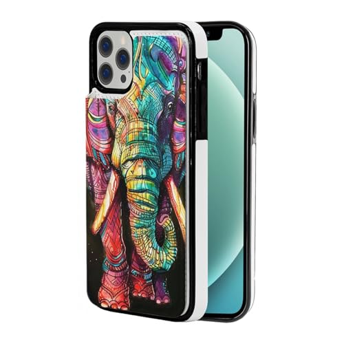 DCEHGEW Schutzhülle für iPhone 12 Mini, 13,7 cm (5,4 Zoll), Klappetui, Leder, stoßfest, Brieftaschenformat, mit 2 Kartenfächern von DCEHGEW