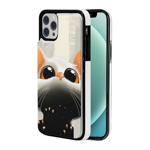 DCEHGEW Schutzhülle für iPhone 12 Pro, 15,5 cm (6,1 Zoll), Klappetui, Leder, stoßfest, Brieftaschen-Handyhülle, Schutz mit 2 Kartenfächern von DCEHGEW