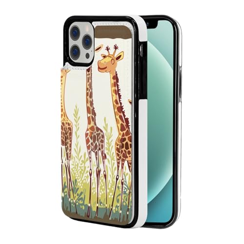DCEHGEW Schutzhülle für iPhone 12 Pro, 15,5 cm (6,1 Zoll), Klappetui, Leder, stoßfest, Brieftaschenformat, mit 2 Kartenfächern, Weiß von DCEHGEW
