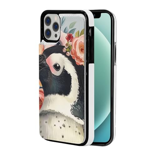 DCEHGEW Schutzhülle für iPhone 12 Pro (15,5 cm), Klappetui, Leder, stoßfest, Brieftaschenformat, mit 2 Kartenfächern von DCEHGEW