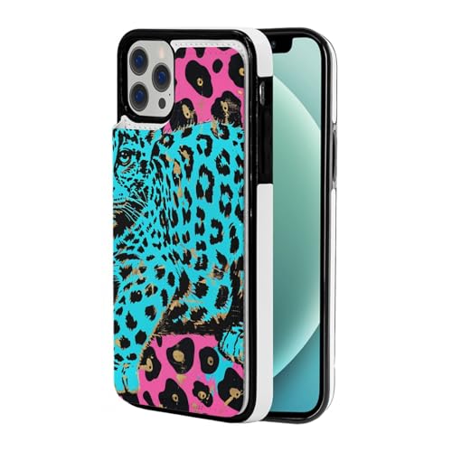 DCEHGEW Schutzhülle für iPhone 12 Pro Max mit niedlichem Leopardenmuster, 17 cm (6,7 Zoll), Flip-Lederhülle, stoßfest, Brieftaschen-Handyhülle, Schutz mit 3 Kartenfächern von DCEHGEW