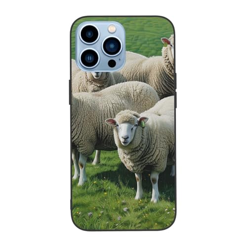 DCEHGEW Schutzhülle für iPhone 13 Pro 15,5 cm (6,1 Zoll), Motiv: Schafe und Lämmer – niedliche, stoßfeste Handyhülle für iPhone 13 Pro, Anti-Fingerabdruck, kein Vergilben Weiß von DCEHGEW