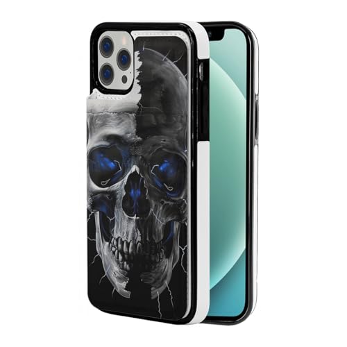 DCEHGEW Schutzhülle für iPhone 30,5–15,5 cm (12 - 6,1 Zoll), Klappetui, Leder, stoßfest, Brieftaschenformat, mit 2 Kartenfächern von DCEHGEW