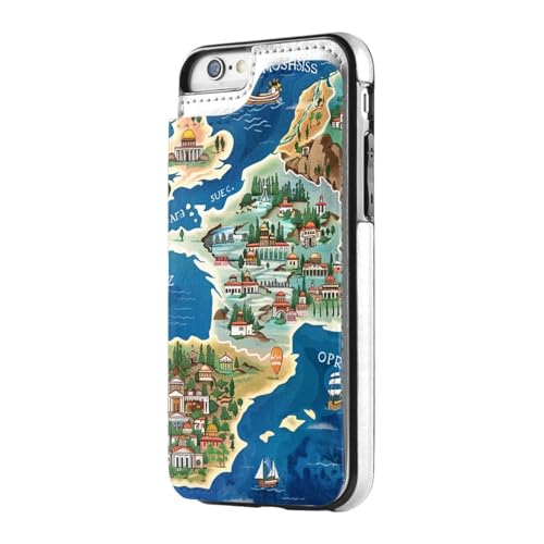 DCEHGEW Schutzhülle für iPhone 7/8, Motiv: Griechenlandkarte, bedruckt, Leder, stoßfest, Brieftaschenformat, Schwarz DCEHGEW Schutzhülle für iPhone 7/8, Motiv: Griechenlandkarte, bedruckt, Leder, stoßfest, Brieftaschenformat, Schwarz von DCEHGEW