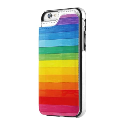 DCEHGEW Schutzhülle für iPhone 7/8, mit buntem Regenbogenstreifen, Leder, stoßfest, Brieftaschen-Schutzhülle DCEHGEW Schutzhülle für iPhone 7/8, mit buntem Regenbogenstreifen, Leder, stoßfest, Brieftaschen-Schutzhülle von DCEHGEW