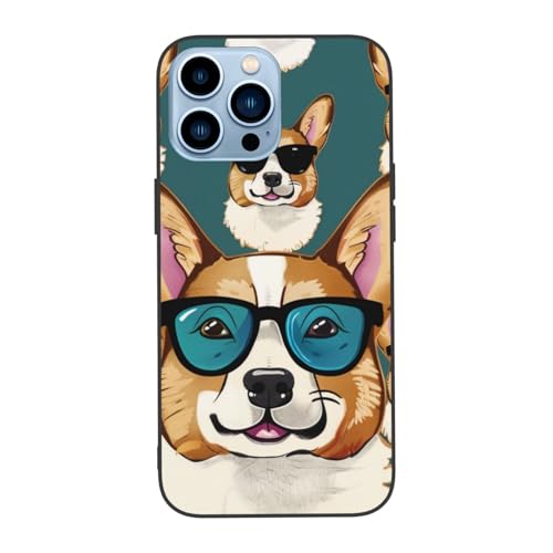 DCEHGEW Süße Corgi-Brille und Schnurrbärte bedruckte Handyhülle für iPhone 13 Pro 6,1 Zoll – Niedliche, stoßfeste Handyhülle für iPhone 13 Pro, Anti-Fingerabdruck, kein Vergilben Weiß DCEHGEW Süße Corgi-Brille und Schnurrbärte bedruckte Handyhülle für iPhone 13 Pro 6,1 Zoll – Niedliche, stoßfeste Handyhülle für iPhone 13 Pro, Anti-Fingerabdruck, kein Vergilben Weiß von DCEHGEW