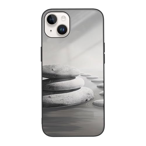 Graue Zen Steine Bild Gedruckt Handyhülle für iPhone 14 6,1 Zoll, Stoßfest Gehärtetes Glas Niedlich Handyhülle Cover Anti-Fingerabdruck Nicht Vergilben Graue Zen Steine Bild Gedruckt Handyhülle für iPhone 14 6,1 Zoll, Stoßfest Gehärtetes Glas Niedlich Handyhülle Cover Anti-Fingerabdruck Nicht Vergilben von DCEHGEW