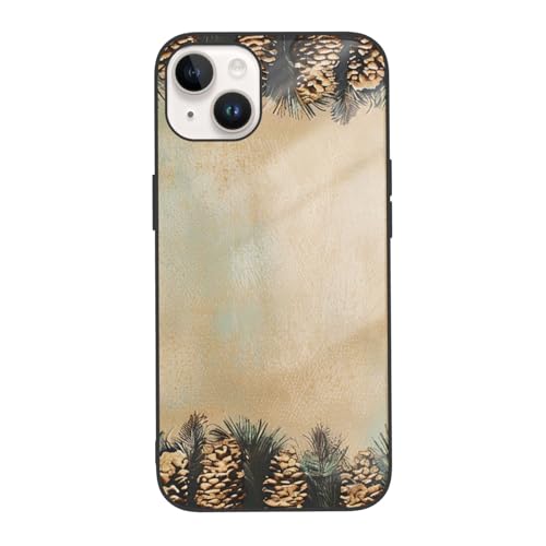 Pine Cone Border Printed Phone Case for iPhone 14 6.1 Inch Shockproof Tempered Glass Cute Phone Case Cover, Anti-Fingerprint, Not Yellowing White Pine Cone Border Printed Phone Case for iPhone 14 6.1 Inch Shockproof Tempered Glass Cute Phone Case Cover, Anti-Fingerprint, Not Yellowing White von DCEHGEW