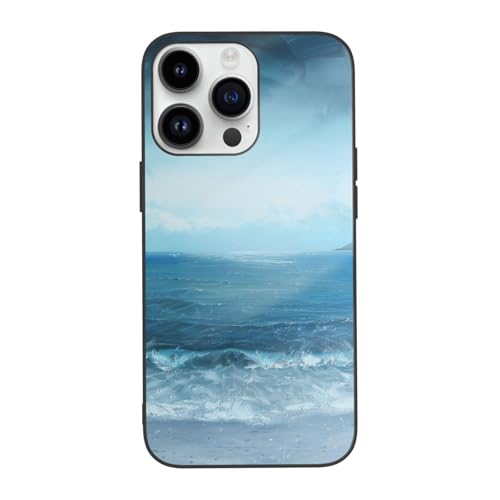 The Sea bedruckte Handyhülle für iPhone 14 Pro Max 6,7 Zoll, stoßfestes gehärtetes Glas, niedliche Handyhülle, Anti-Fingerabdruck, vergilbt nicht weiß The Sea bedruckte Handyhülle für iPhone 14 Pro Max 6,7 Zoll, stoßfestes gehärtetes Glas, niedliche Handyhülle, Anti-Fingerabdruck, vergilbt nicht weiß von DCEHGEW