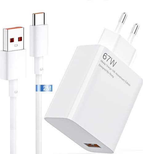 67 W Ladegerät für Xiaomi Original USB C Ladekabel Netzadapter für Xiaomi Mi14 Mi13T Mi13 13 Pro Mi12 12 Pro Mi11 Mi10 Redmi Note 13 12 11 10 9 Poco F5 F5 Pro X6 X5 X4 von DCFUN