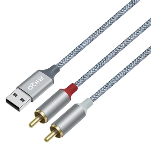 DCHAV 4 Fuß RCA auf USB Audio kabel Typ A auf 2 RCA Adapter kabel männlich 2RCA Y Splitter NylonGeflechtdraht rotweiße Schnittstelle von DCHAV