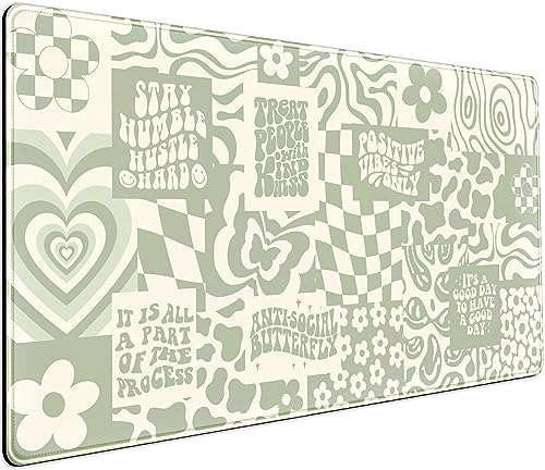 Boho Ästhetische Schreibtischunterlage Beige Retro Hippie Boho XXL Groß Erweitertes Gaming Grün Salbei Mauspad Frauen Gamer Mädchen Arbeit Büro Computer Schreibtischmatte Mauspad Laptop Tastatur Matte Boho Ästhetische Schreibtischunterlage Beige Retro Hippie Boho XXL Groß Erweitertes Gaming Grün Salbei Mauspad Frauen Gamer Mädchen Arbeit Büro Computer Schreibtischmatte Mauspad Laptop Tastatur Matte von DCJJM
