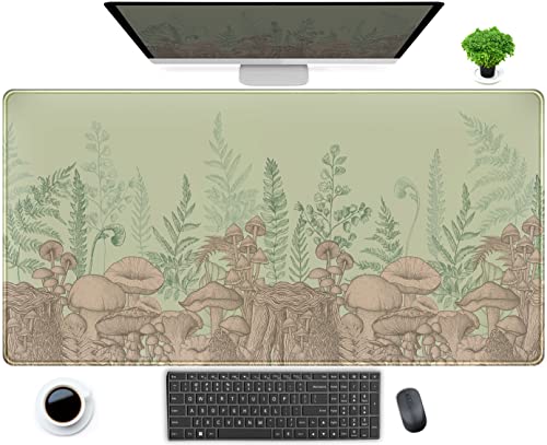 Niedliche grüne Blätter Mauspad Schreibtischunterlage Beige Waldpilz XXL Groß Erweitertes Gaming Mousepad Schreibtischunterlage 80 x 40 cm, Coole Tastatur Mauspad Schreibtischmatten für Computer Niedliche grüne Blätter Mauspad Schreibtischunterlage Beige Waldpilz XXL Groß Erweitertes Gaming Mousepad Schreibtischunterlage 80 x 40 cm, Coole Tastatur Mauspad Schreibtischmatten für Computer von DCJJM