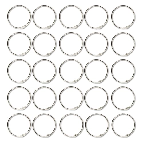 50 Stück Binderinge, Metall-Bindekarten, Papierringe, Buchbinder-Clips für Schlüsselanhänger, Schule, Zuhause von DCJWQ