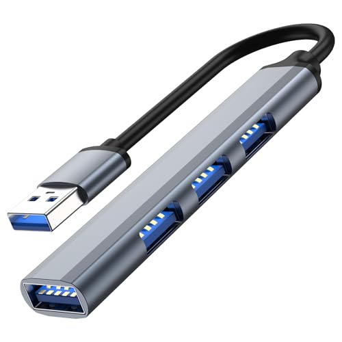 USB Hub 3.0 mit 4 Ports, Aluminium USB 3.0 Hub USB Splitter Extender für Laptop, PC, MacBook, Mac Pro, Mac Mini, iMac, Surface Pro und mehr Blau von DCNETWORK