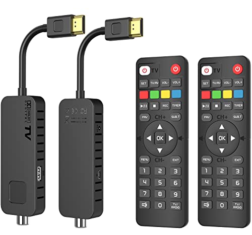 [2 Sätze] DVB-T2 Receiver - Dcolor HDMI-Kabel TV Stick, H265 HEVC Main10 / PVR/HD 1080P / Multimedia/USB WiFi [inkl. 2in1 Fernbedienung ] von DCOLOR