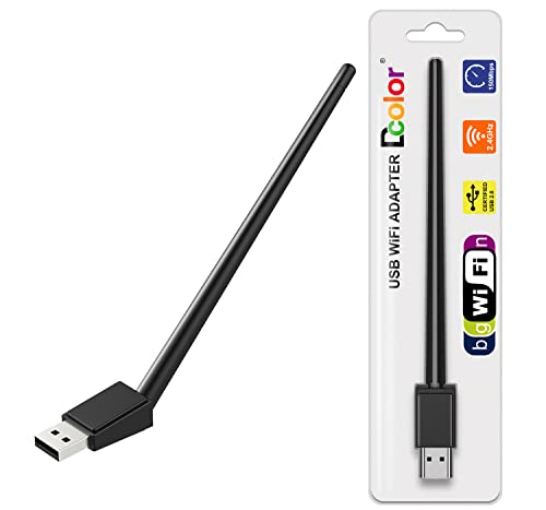 Dcolor WLAN Stick - MT7601 150Mbit/s USB WLAN Stick, USB2.0 WiFi Dongle Stick für DVB Decoder und TV-Box, Kompatibel für Windows 2000/XP/Vista/7/10 PC von DCOLOR