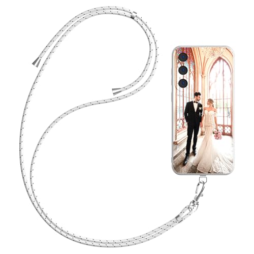 DCPPCY Handykette Personalisierte Handyhülle für Samsung Galaxy A13 4G, Selbst Gestalten Hülle mit Handyband Kette, TPU Custom handyhülle mit Foto Bild Text, Hülle mit Eigenem Foto (Mehrfarbig) von DCPPCY