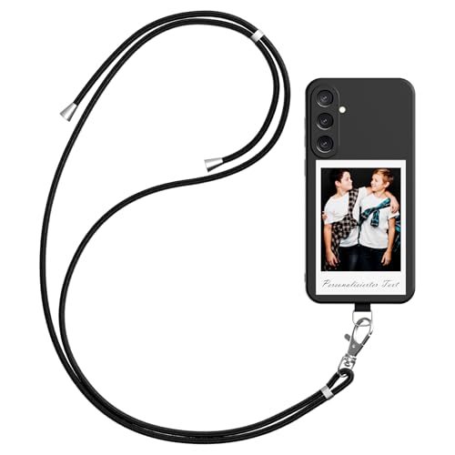 DCPPCY Handykette Personalisierte Handyhülle für Samsung Galaxy A21s 4G, Selbst Gestalten Hülle mit Handyband Kette, TPU Custom handyhülle mit Foto Bild Text, Hülle mit Eigenem Foto (Mehrfarbig) von DCPPCY
