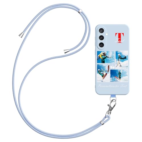 DCPPCY Handykette Personalisierte Handyhülle für Samsung Galaxy A71 4G, Selbst Gestalten Hülle mit Handyband Kette, TPU Custom handyhülle mit Foto Bild Text, Hülle mit Eigenem Foto (Mehrfarbig) von DCPPCY
