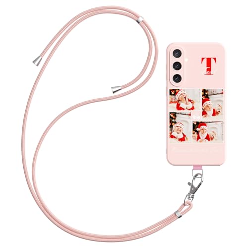 DCPPCY Handykette Personalisierte Handyhülle für Samsung Galaxy S25+5G, Selbst Gestalten Hülle mit Handyband Kette, TPU Custom handyhülle mit Foto Bild Text, Hülle mit Eigenem Foto (Mehrfarbig) von DCPPCY