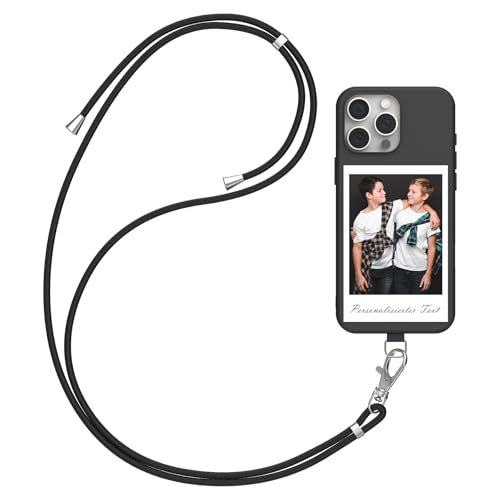 DCPPCY Handykette Personalisierte Handyhülle für iPhone 11 Pro, Selbst Gestalten Hülle mit Handyband Kette, TPU Custom handyhülle mit Foto Bild Text, Hülle mit Eigenem Foto (Mehrfarbig) von DCPPCY