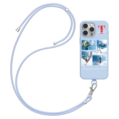DCPPCY Handykette Personalisierte Handyhülle für iPhone 15 Plus, Selbst Gestalten Hülle mit Handyband Kette, TPU Custom handyhülle mit Foto Bild Text, Hülle mit Eigenem Foto (Mehrfarbig) von DCPPCY